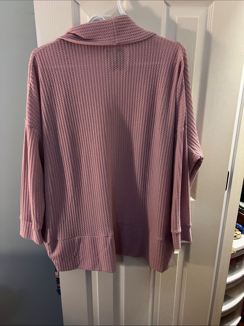 Simply Southern Open-Front Waffle Cardigan - Dusty Mauve - Picture 2 of 4